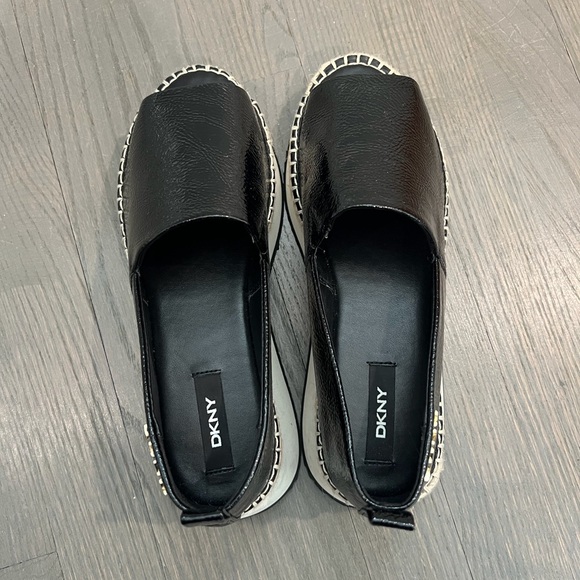 DKNY Black and White Espadrille Slip-Ons - Picture 4 of 7
